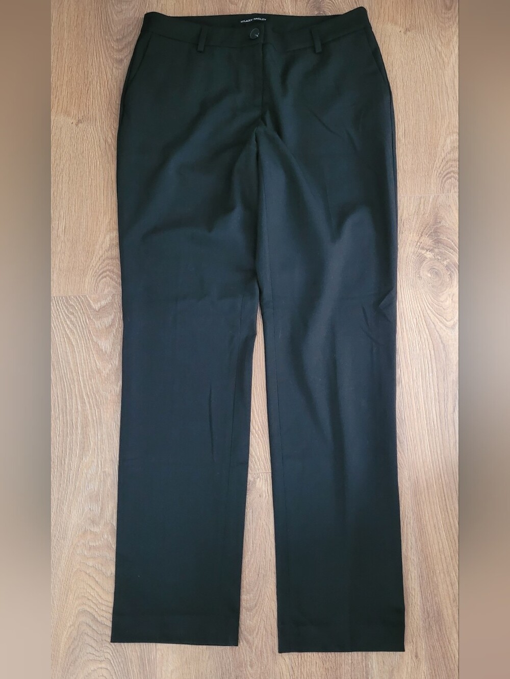 Hilary Radley Black Straight-Leg Dress Trousers